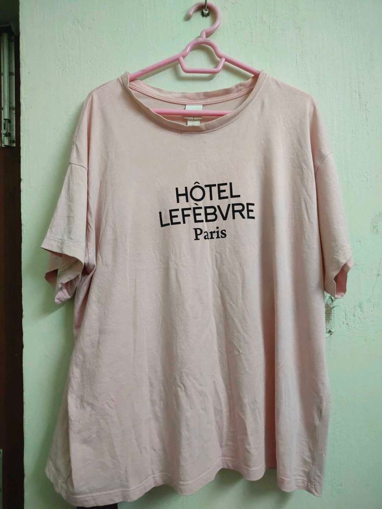 Oversized Pink Graphic T-Shirt