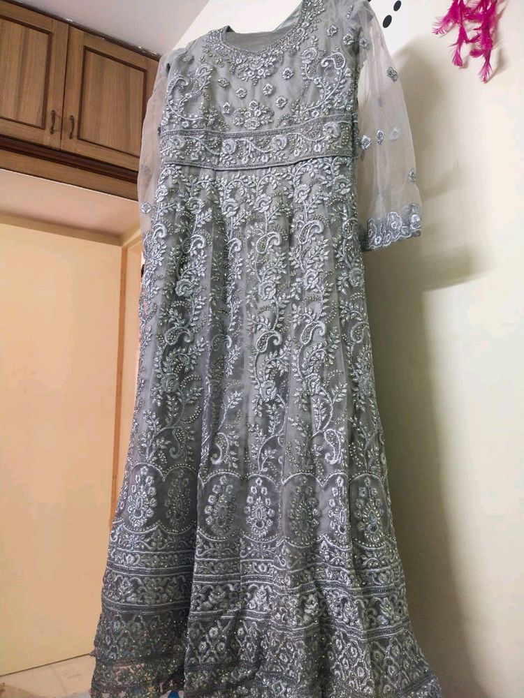 Heavy Work Semi Bridal Gown Without Dupatta