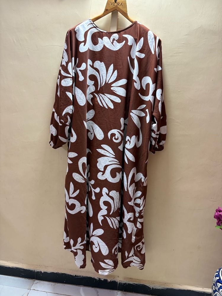 Boho Brown Floral Maxi Dress