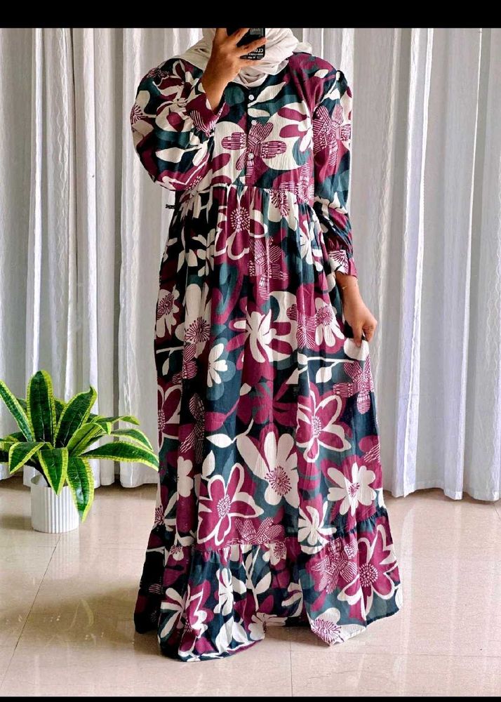 combo Floral Print Maxi Dress