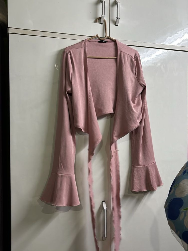Pink Tie-Front Top