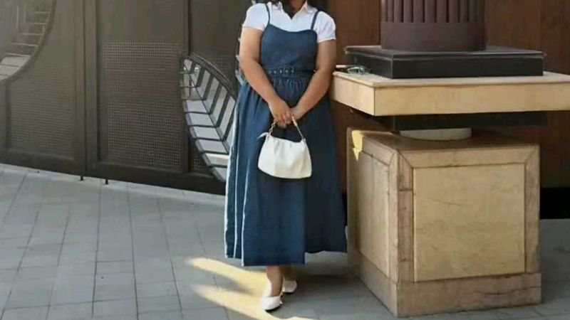 sleeveless Denim  Aline dress