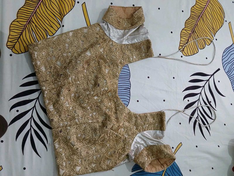 Elegant Gold Lace Blouse