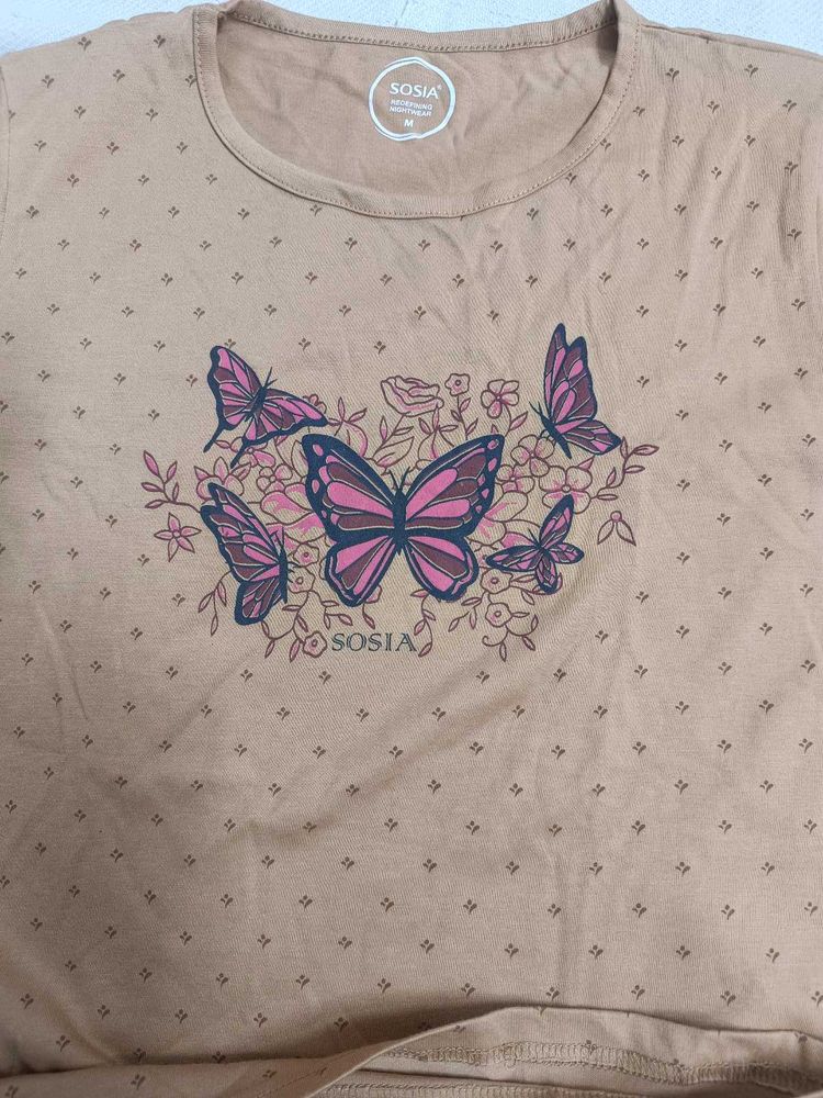 Butterfly Print Casual Top