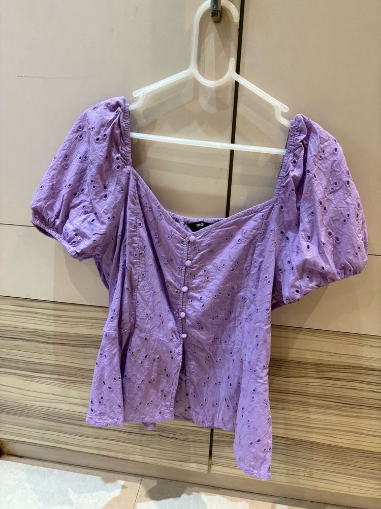 ✨ Mauve Eyelet Embroidered Top | Size XL ✨