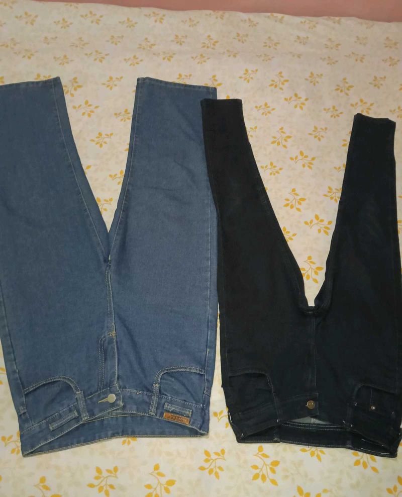 Classic Blue &amp; Black Denim Jeans