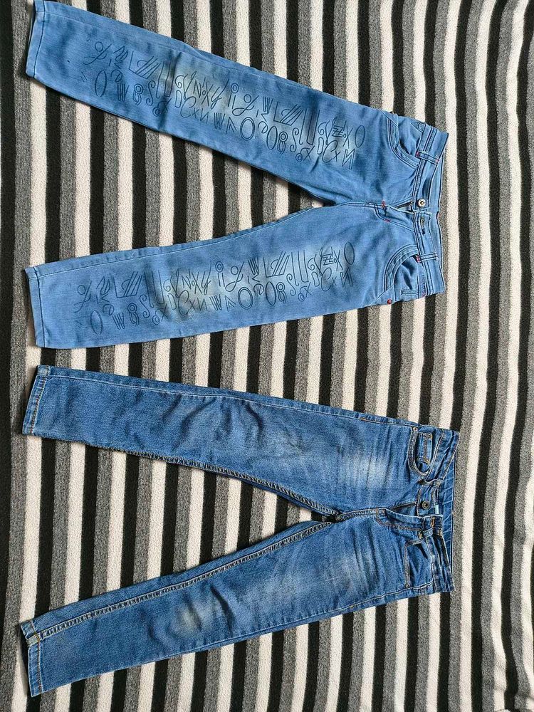 Set of 2 Stylish Blue Denims for 8 to 9 yrs old