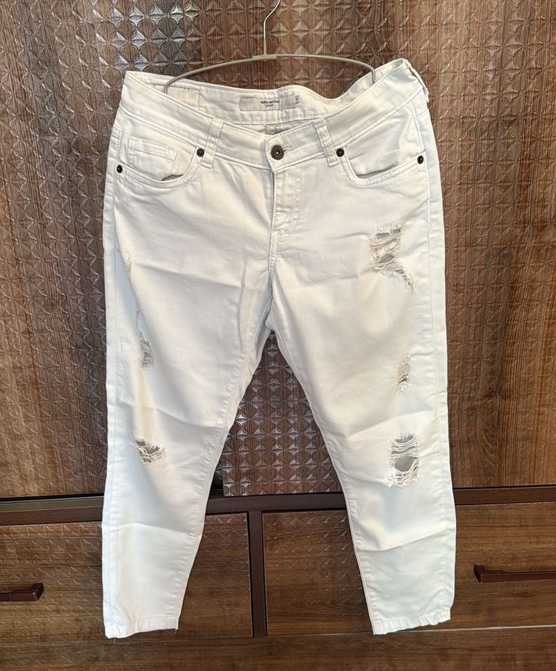 Vero Moda White Distressed Jeans
