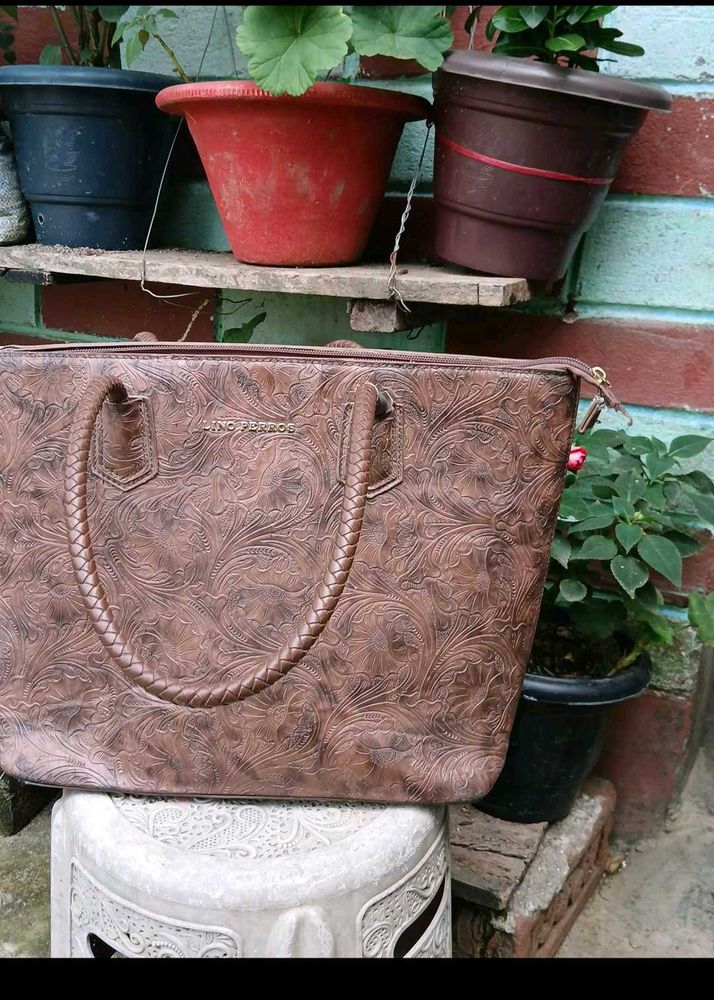 Embossed Leather Tote Bag