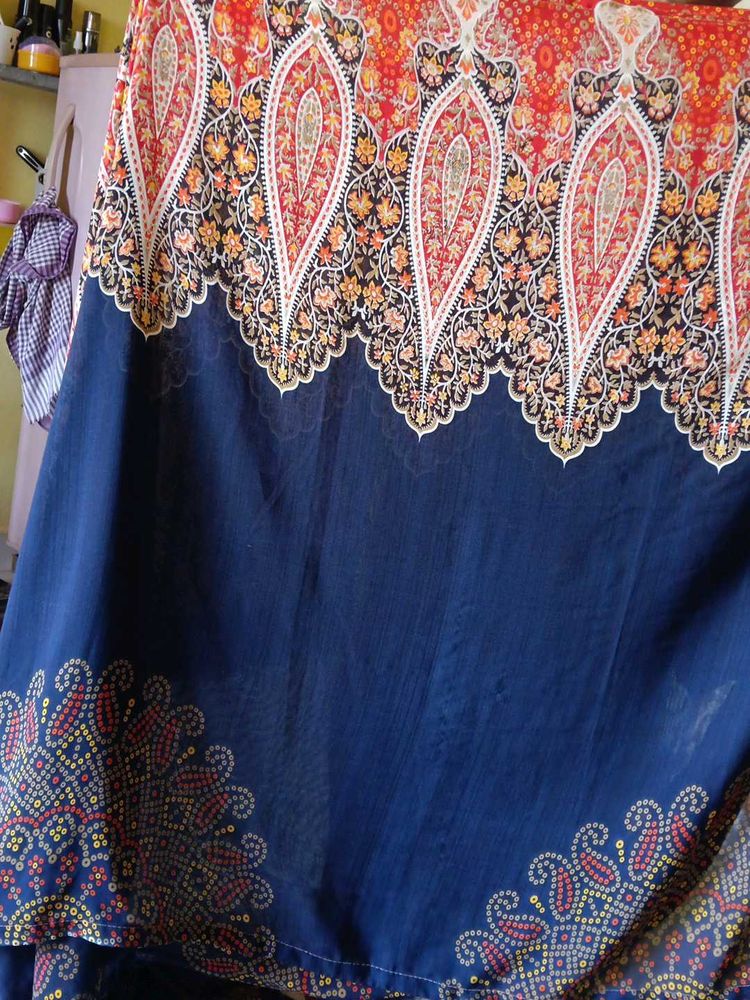 Vibrant Paisley Print Ethnic Gown