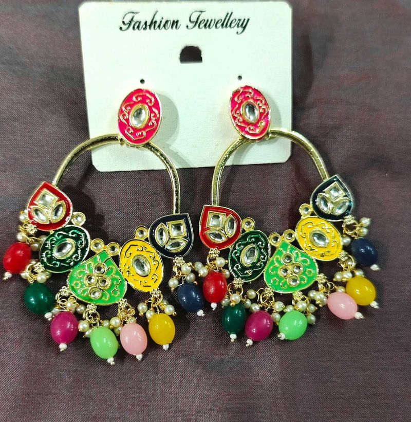 Colorful Jewelled Earrings 🌈