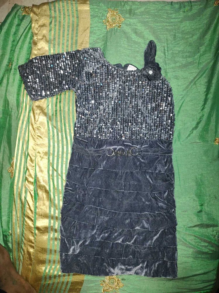 Sparkling Sequin &amp; Velvet Gown