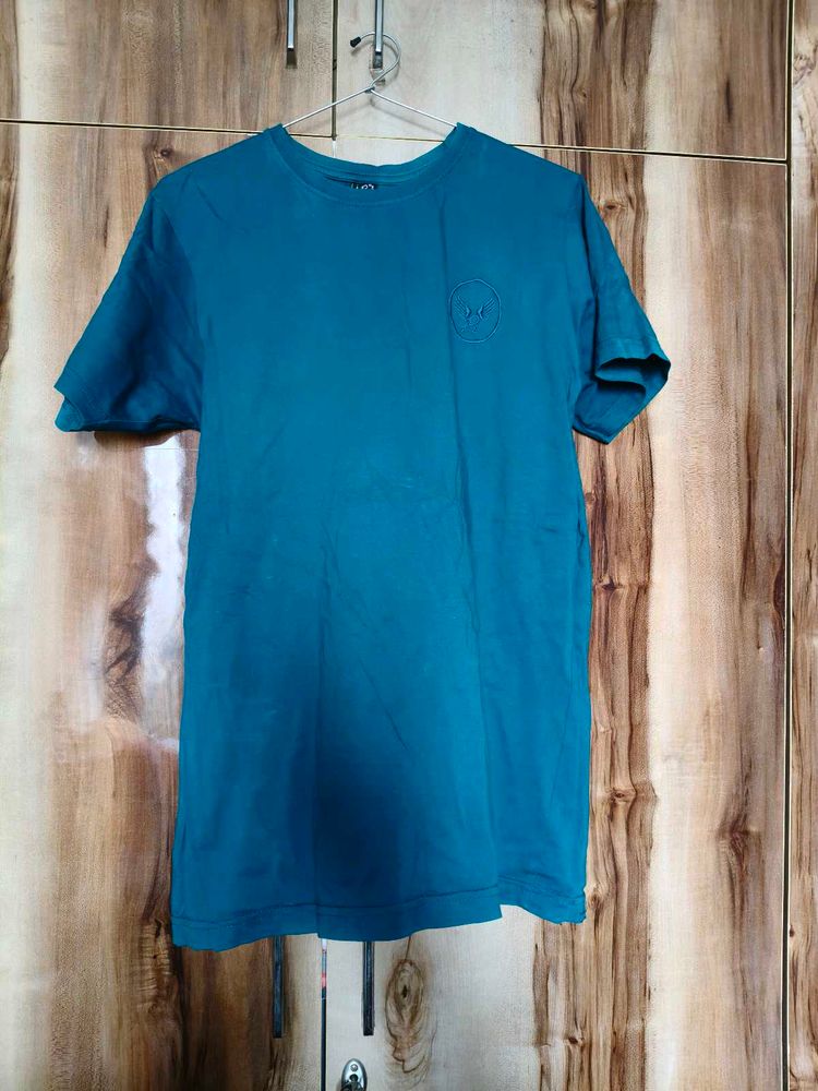 Teal Blue Crew Neck T-Shirt