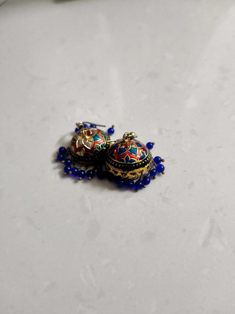 Beautiful Enamel Jhumka Earrings