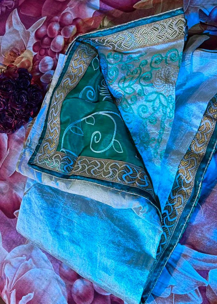 Elegant Teal Saree
