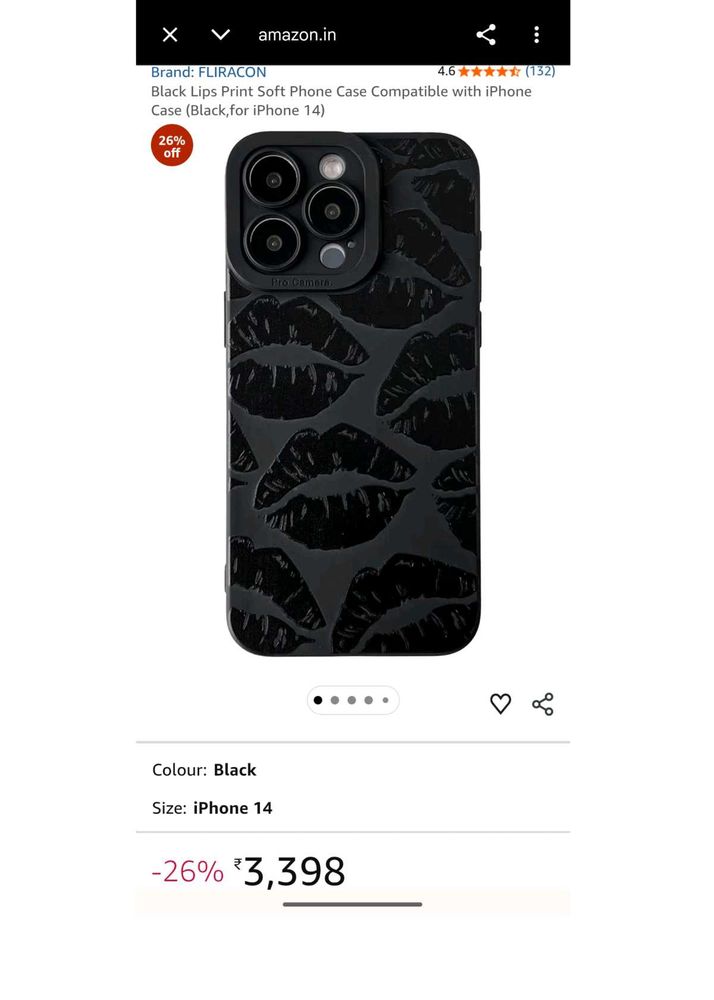 Unique Black Lips iPhone 16 Pro Max Case