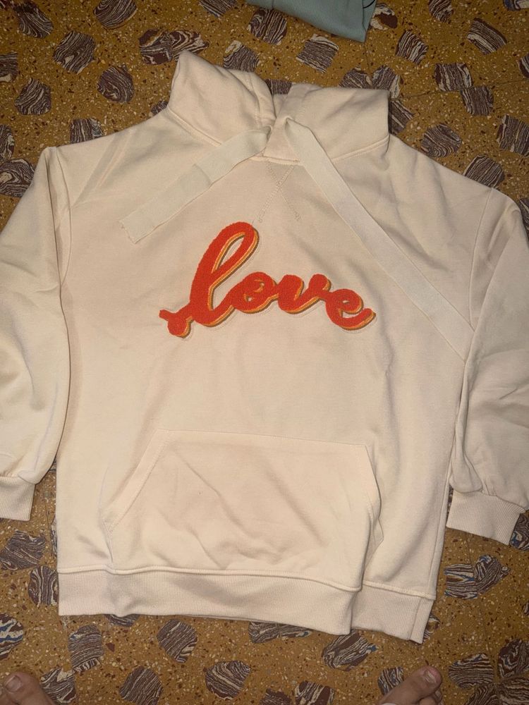 Cream Love Hoodie