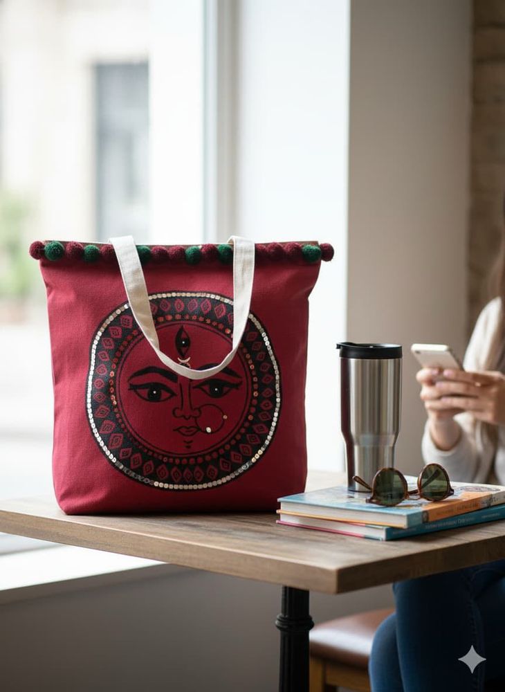 Handpainted tote bag