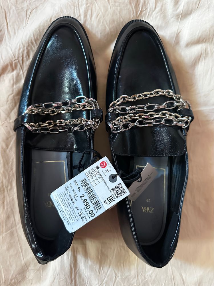 Zara Loafers With Chain Detailing