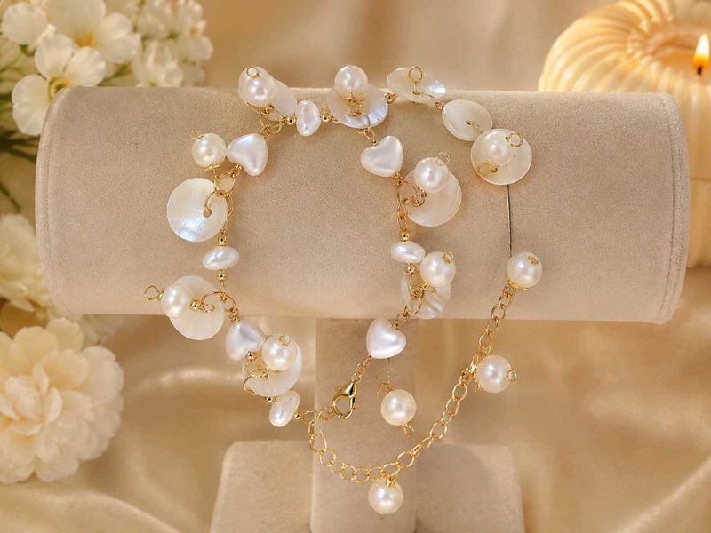 handcrafted Boho Pearl &amp; Shell Charm Necklace