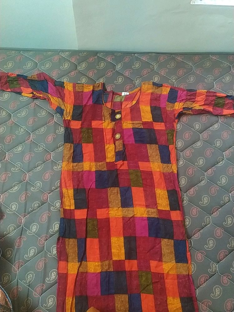 Checked Pattern Kurta