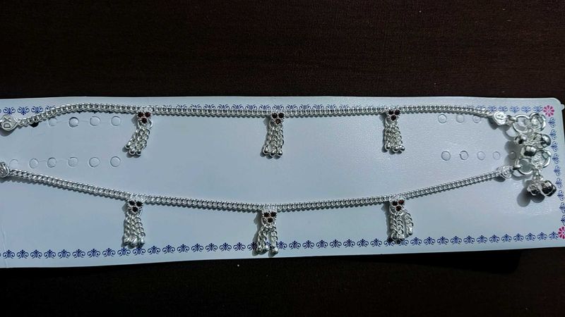 Elegant Silver Anklets with Tassels #baby girl