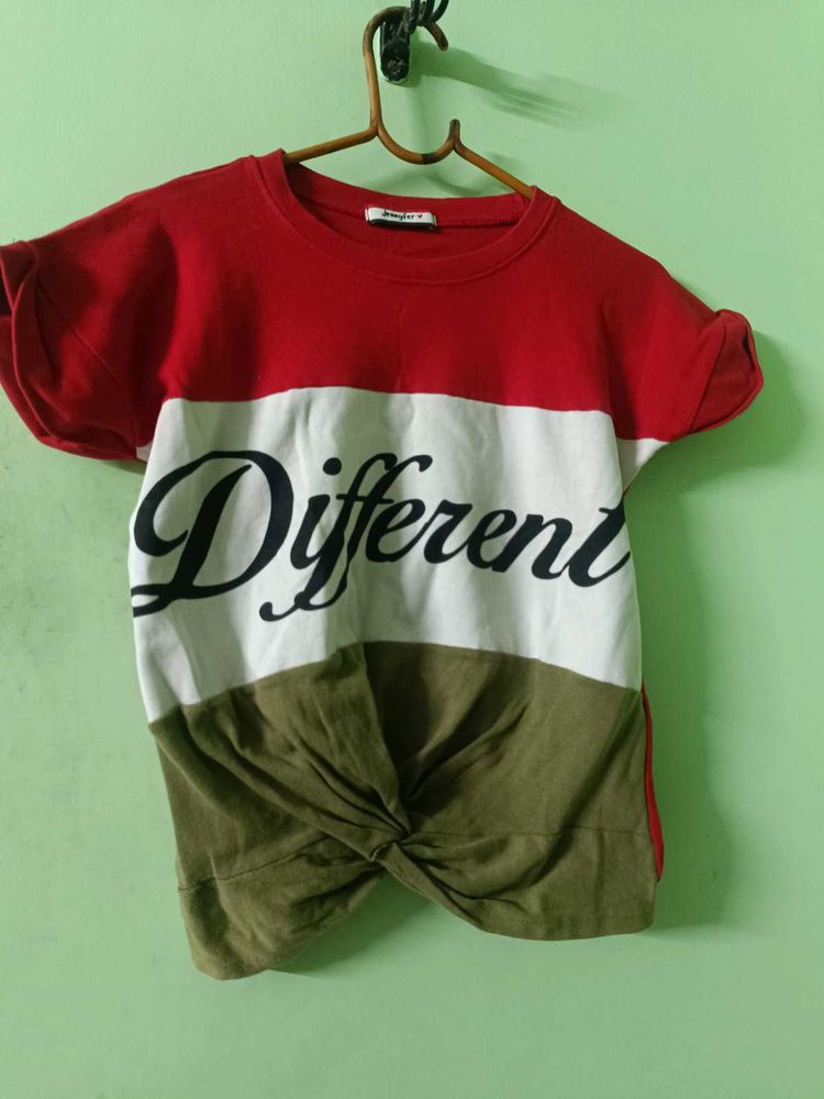 Color Block 'Different' Tee