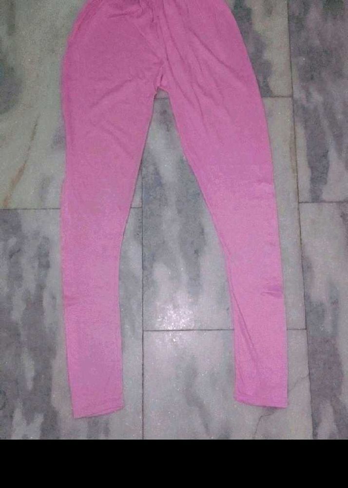 Pink Cotton Leggings