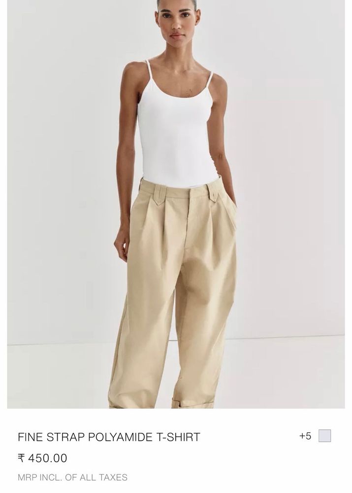 Zara Classic White Spaghetti Strap Top