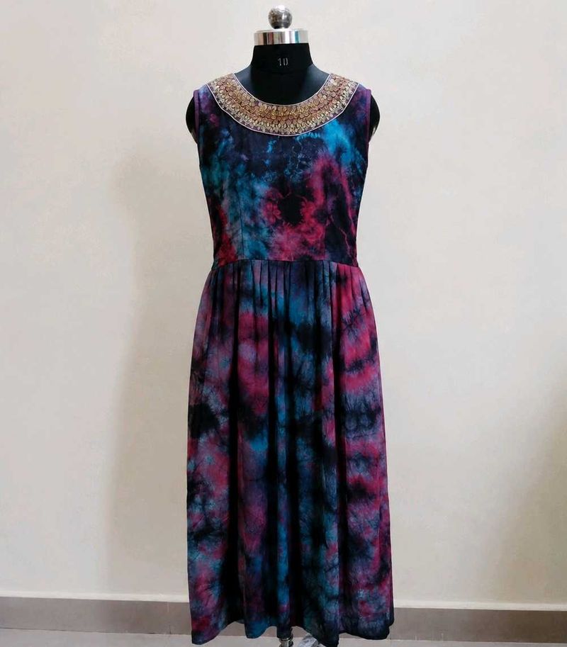 Ethnic Gown with Embellished Neckline