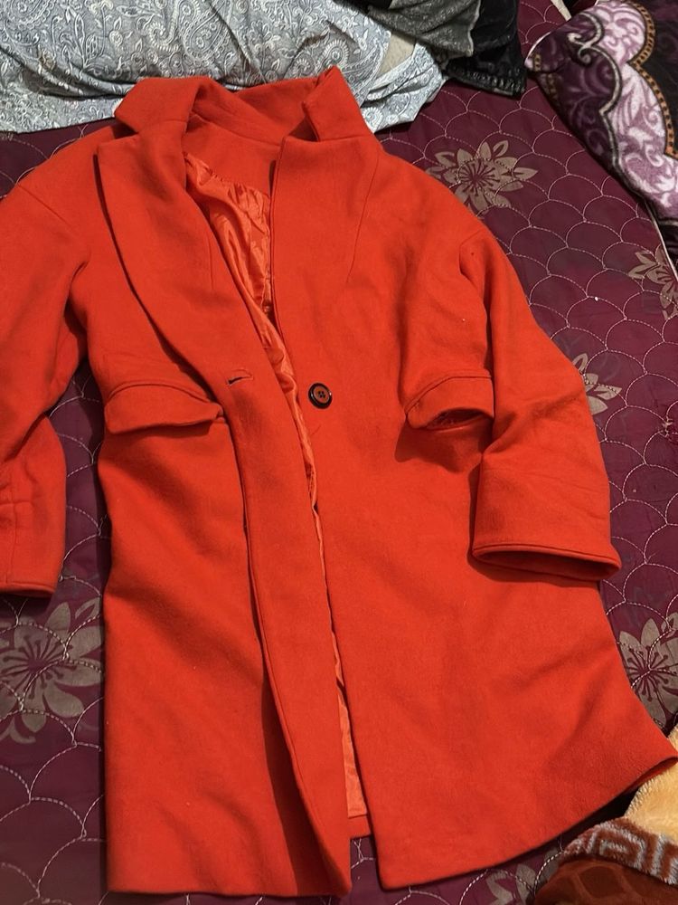 Stylish Red Overcoat