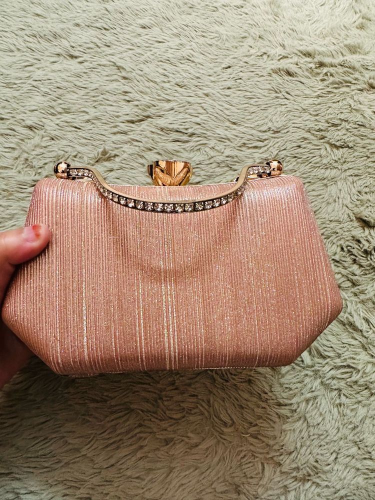 Elegant Rose Gold Clutch Bag