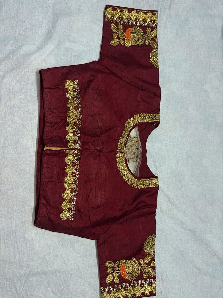 Maroon Embroidered Blouse