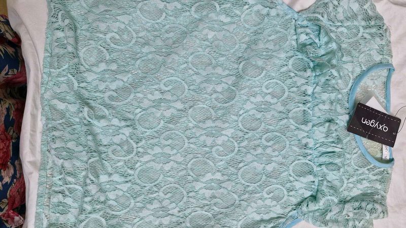 Mint Lace Top