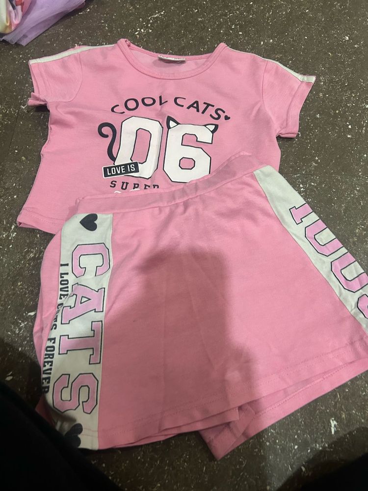 Cute Pink "Cool Cats" Outfit