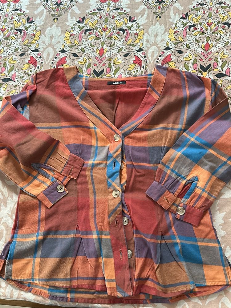 Multi Color Checks Top