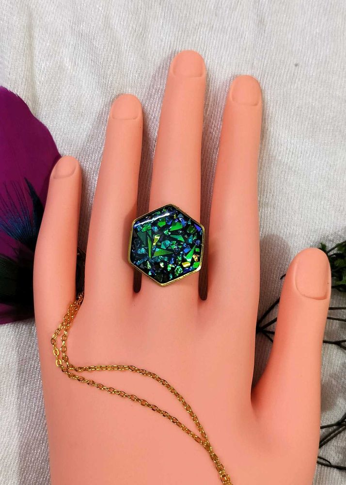 Hexagon Resin Ring