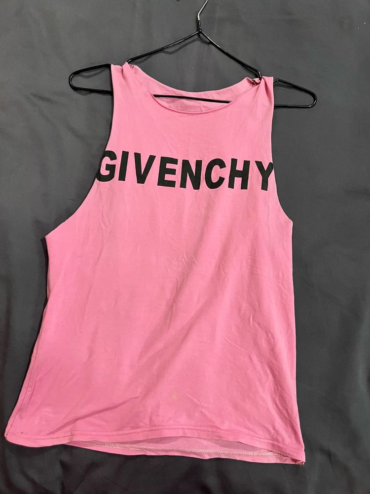 Pink Givenchy Logo Tank Top
