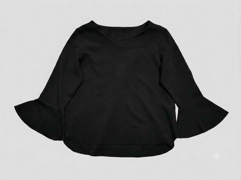 Black Bell Sleeve Top