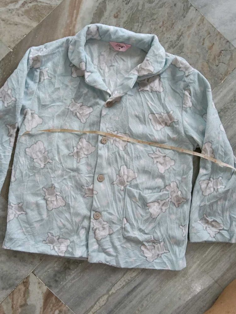 Cozy Blue Cloud Print Pajama Top