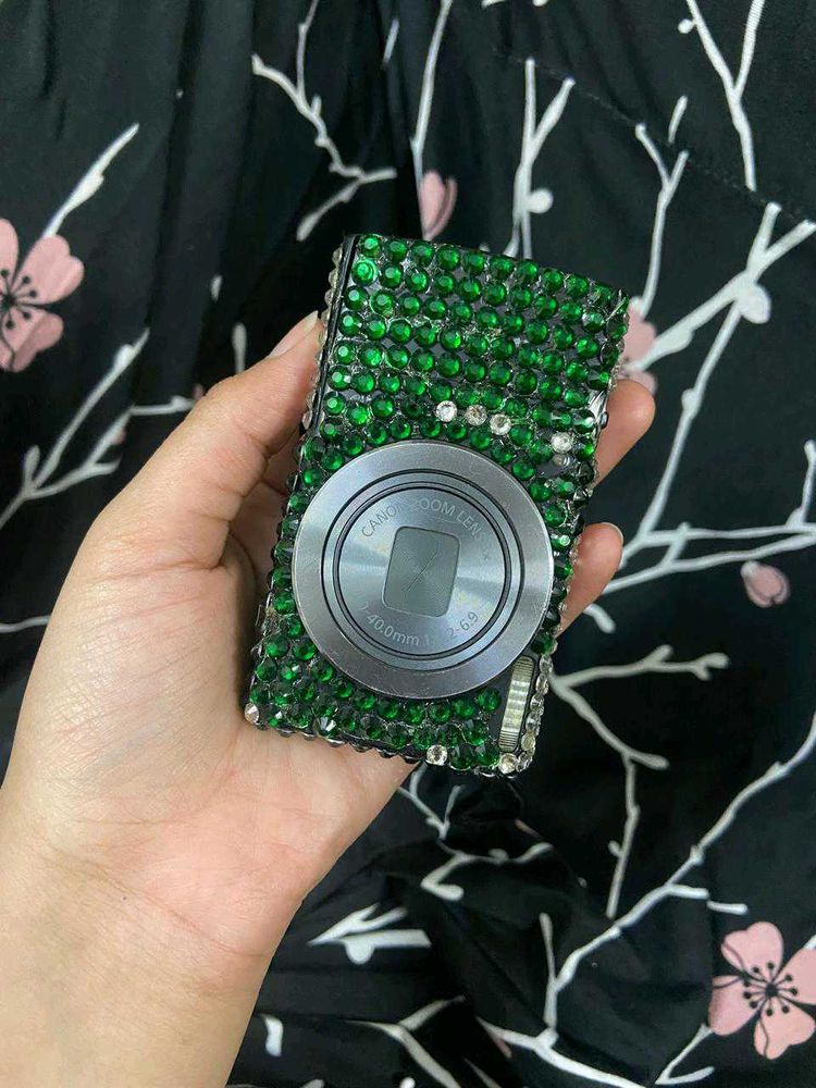 Sparkling Green Rhinestone Canon ixus 160