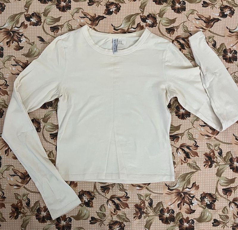 Cream Long Sleeve Top