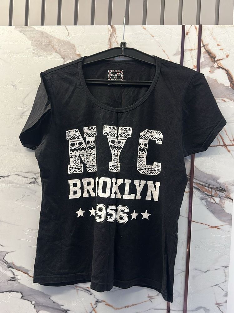 Black Casual T-shirt, Bust- 34