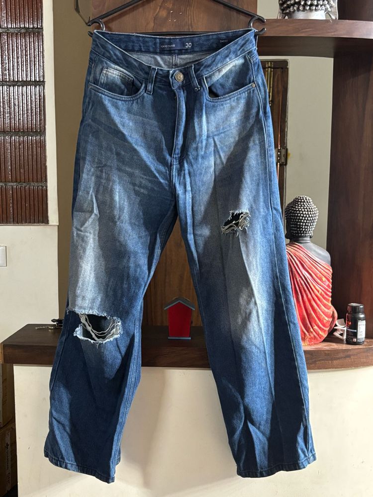 Ripped Bell bottom Pant