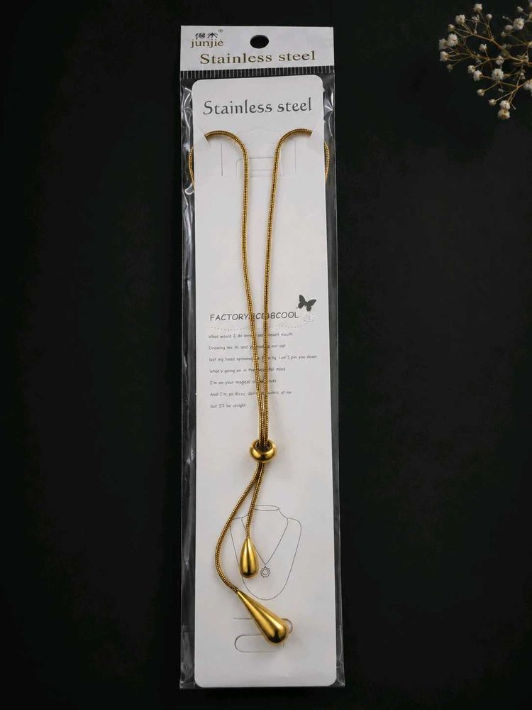 Elegant Gold Tone Stainless Steel Necklace