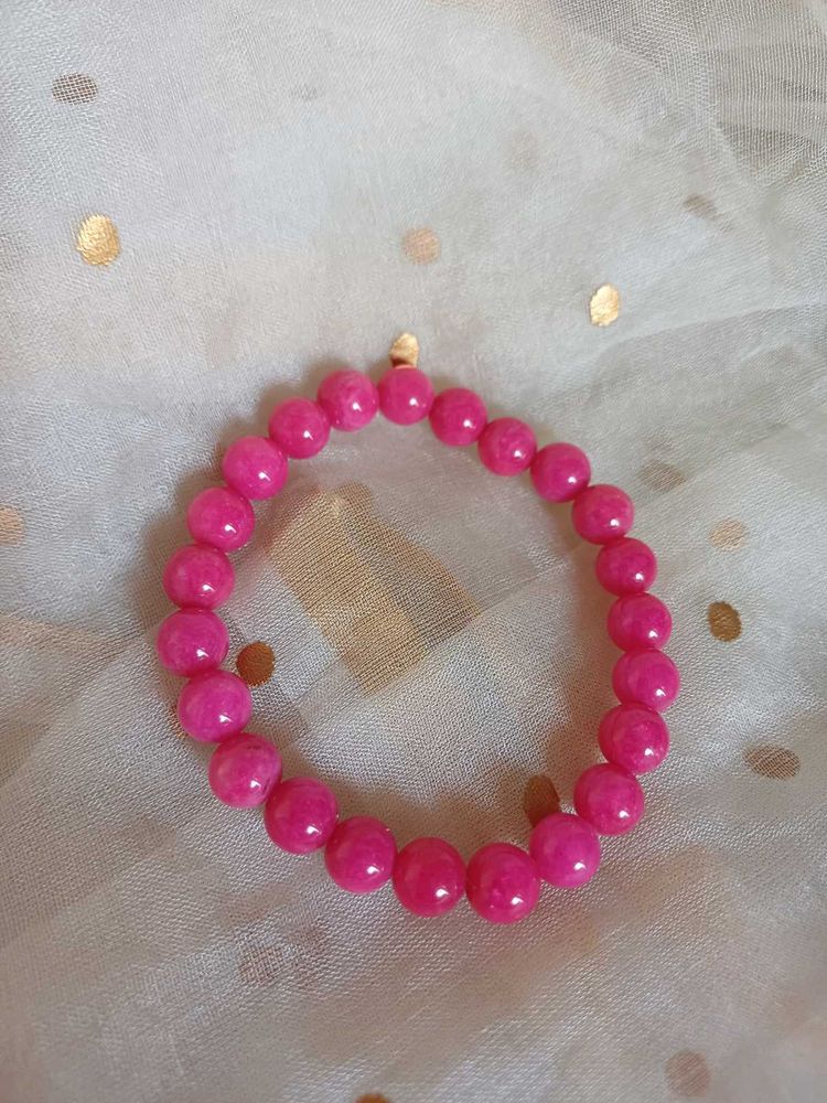 Pink agate Beaded Bracelet