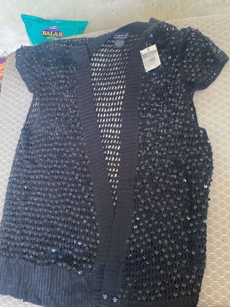 Sparkling Black Cardigan