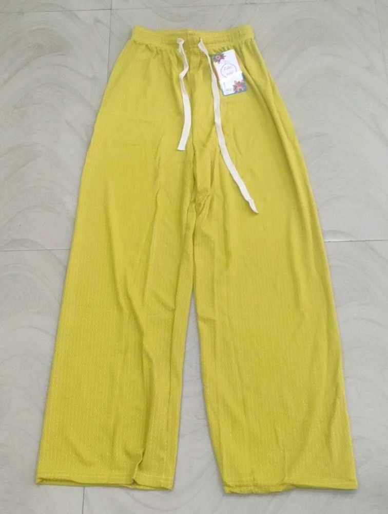 Wide Leg Yellow Pants