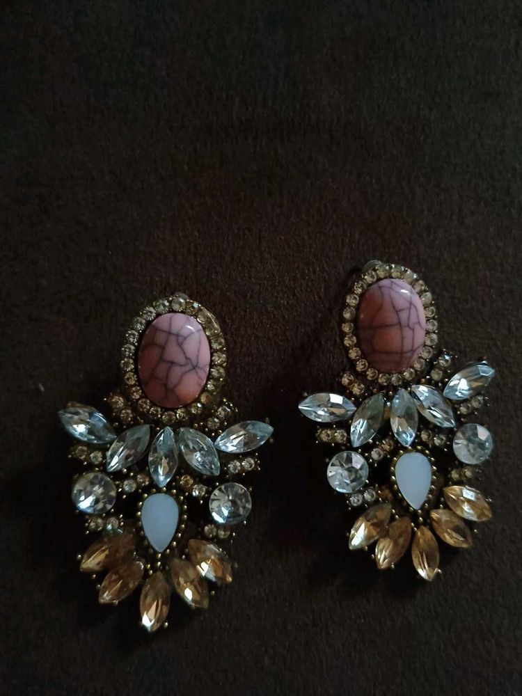 Elegant Gemstone Statement Earrings