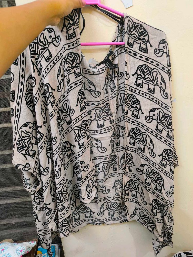 Elephant Print Kimono